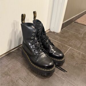 Dr. Martens Black Leather Combat Boots